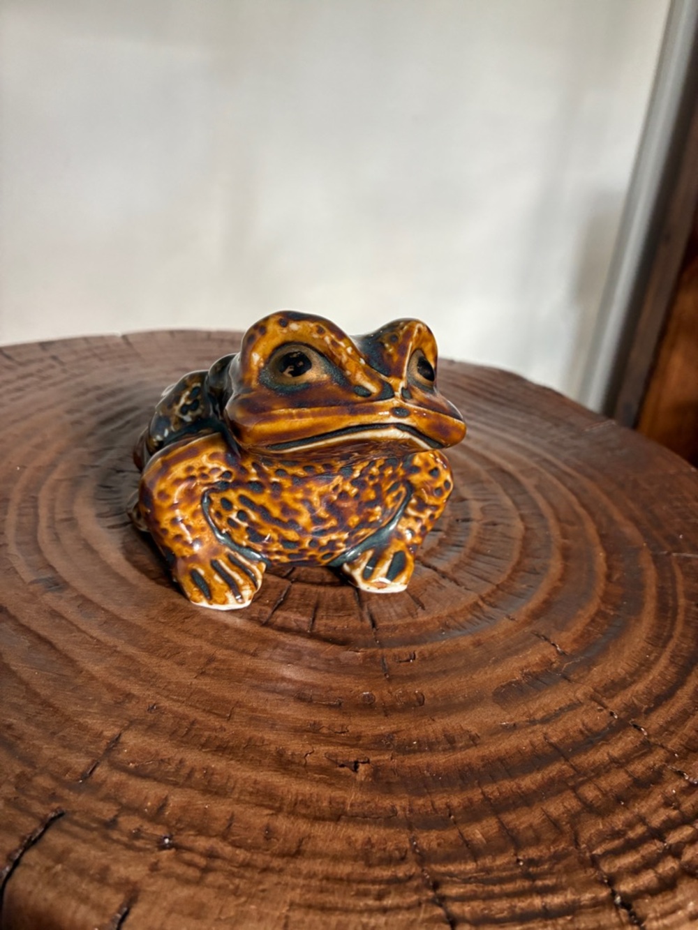 Vintage Ceramic Toad Frog 1970's Made In Japan Hand Painted Unique Figurine Art